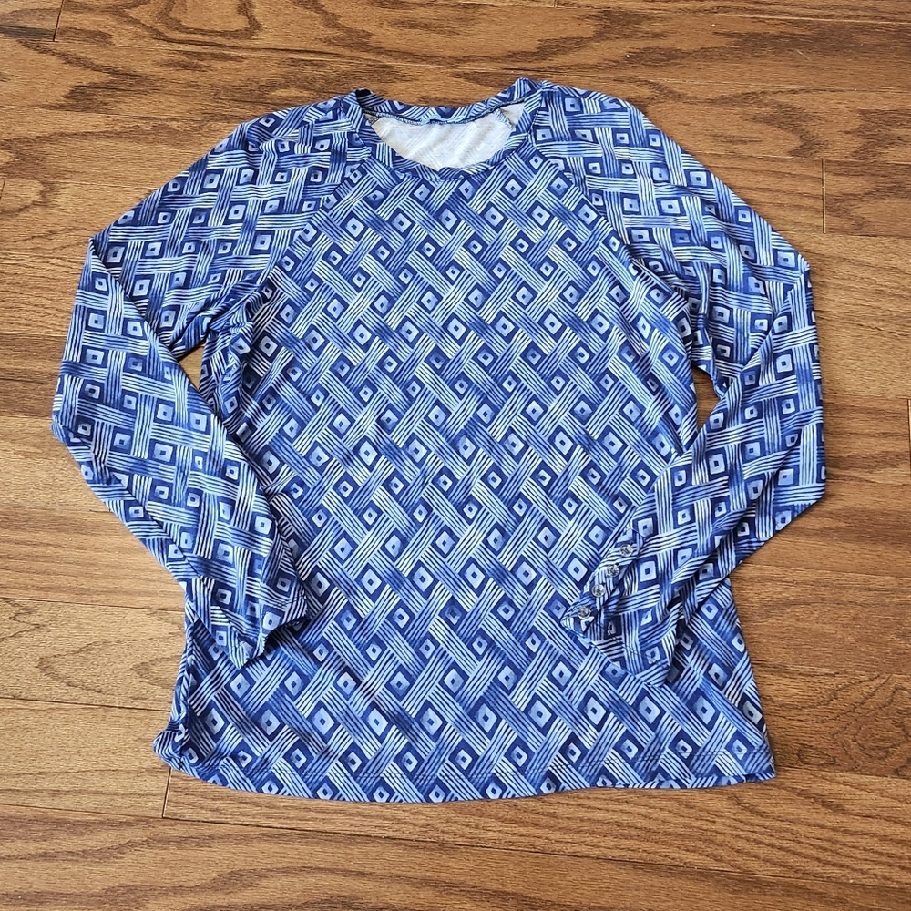 J. McLaughlin Women's Jana Geometric Long Sleeve Knit Crew‎ Neck Top Set Of 2 - Picture 2 of 6